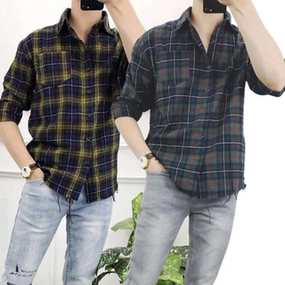 Áo Sơ Mi Nam Dài Tay Phối Caro Không Lên Lai 💖Freeship💖 Thời Trang Nam Cao Cấp Mixupshop Chất Vải Đẹp