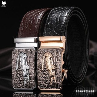 Thắt Lưng Da Bò Vân Cá Sấu Xịn Khóa Tăng,Thắt Lưng Nam Khóa Tự Động Cao Cấp