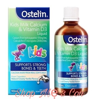 Canxi và D3 Ostelin Úc 90ml cho bé từ 7 tháng