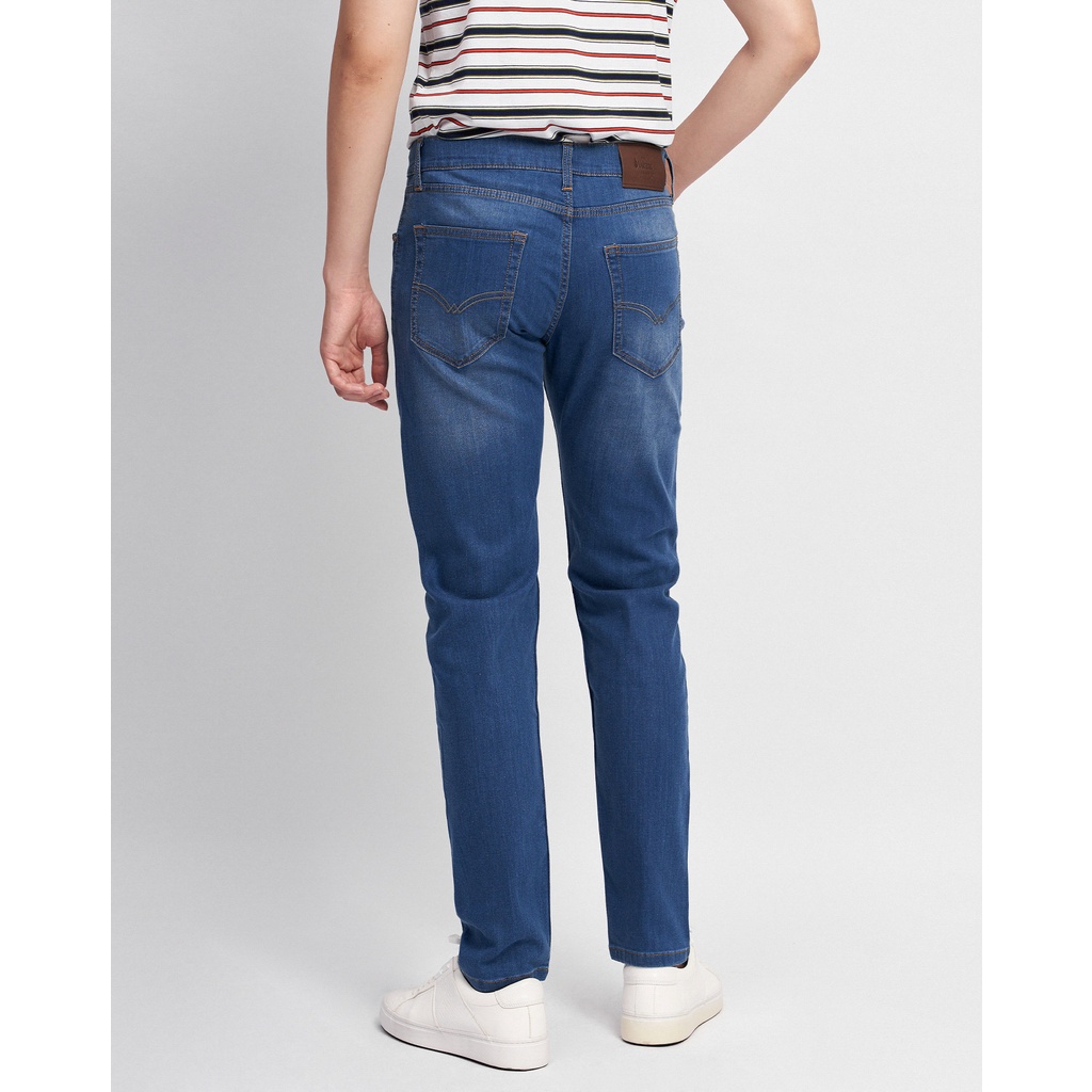 Quần jean nam dáng slim chất liệu cao cấp 1002 màu xanh dương - quần bò nam Vulcano
