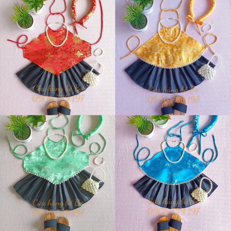 Set áo yếm cho bé gái