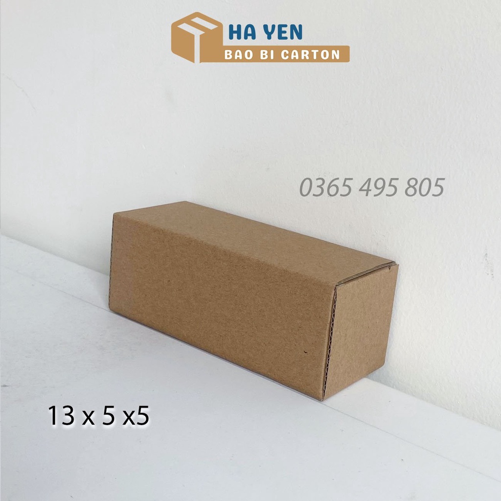 5 x 5 x 13 cm - Combo 100 Hộp carton đóng hàng nắp gài 13x5x5 cm