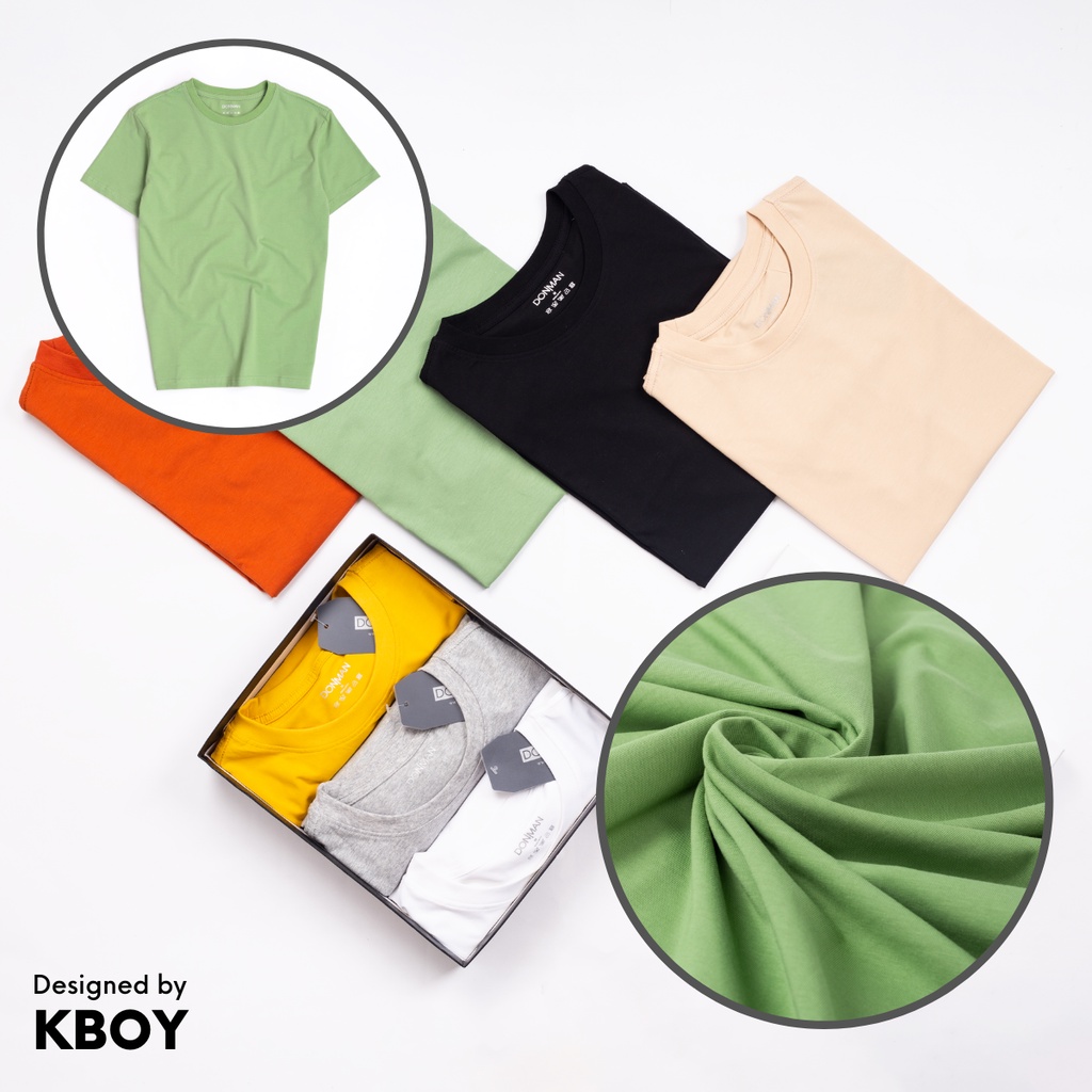 Áo Thun Nam trơn Tay Ngắn Basic 100% Cotton Đẹp Co Giãn, Dáng Suông  - AT01