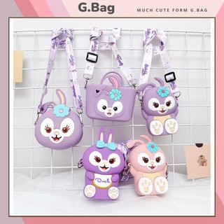 Túi đeo chéo mini hoạt hình thỏ tím G.bag cho bé dễ thương đa năng màu tím, hồng TMN-02
