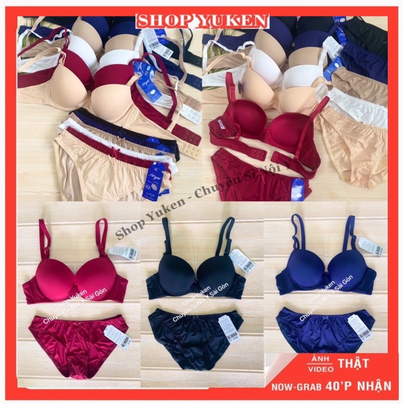B 024 Trơn. Bộ Đồ Lót Nữ Trơn Mút Dày Vừa Hàng VNXK.