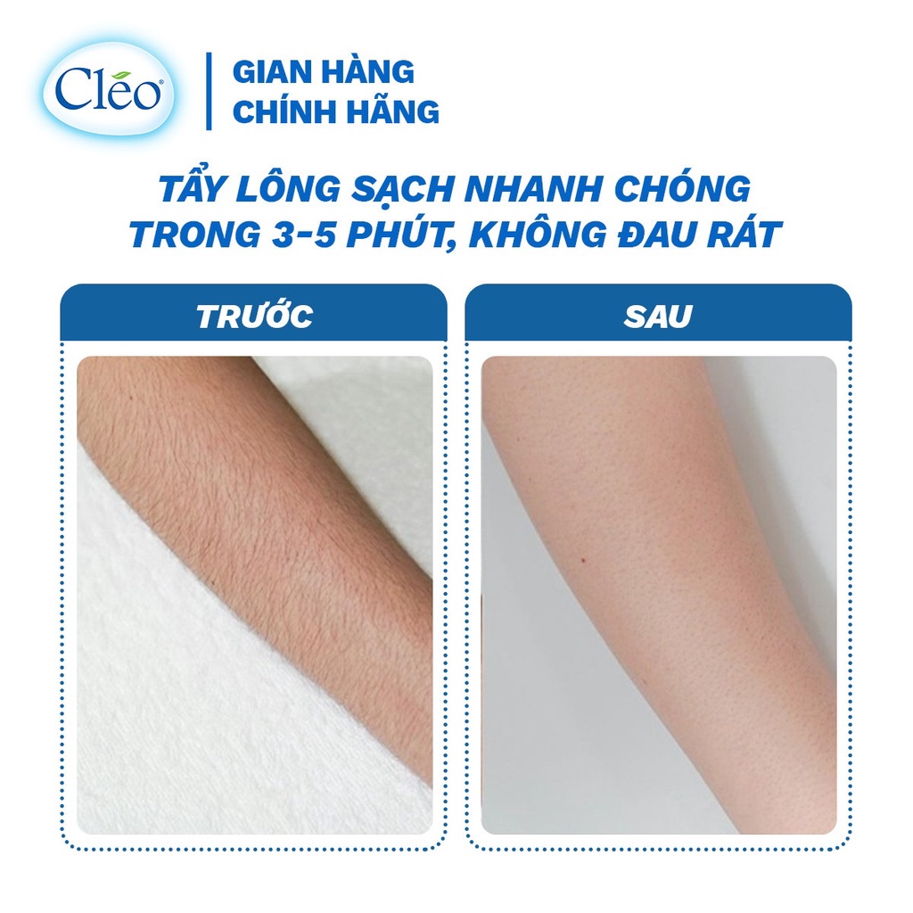 Bộ Tẩy lông toàn thân Cleo gồm kem tẩy lông da thường 25g, lotion tẩy lông 90ml và kem giảm thâm nách, khử mùi 35g