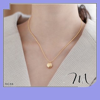 Dây chuyền nữ Titan dây bi mặt tròn Hỷ Phúc cổ điển - Măng's House DC86