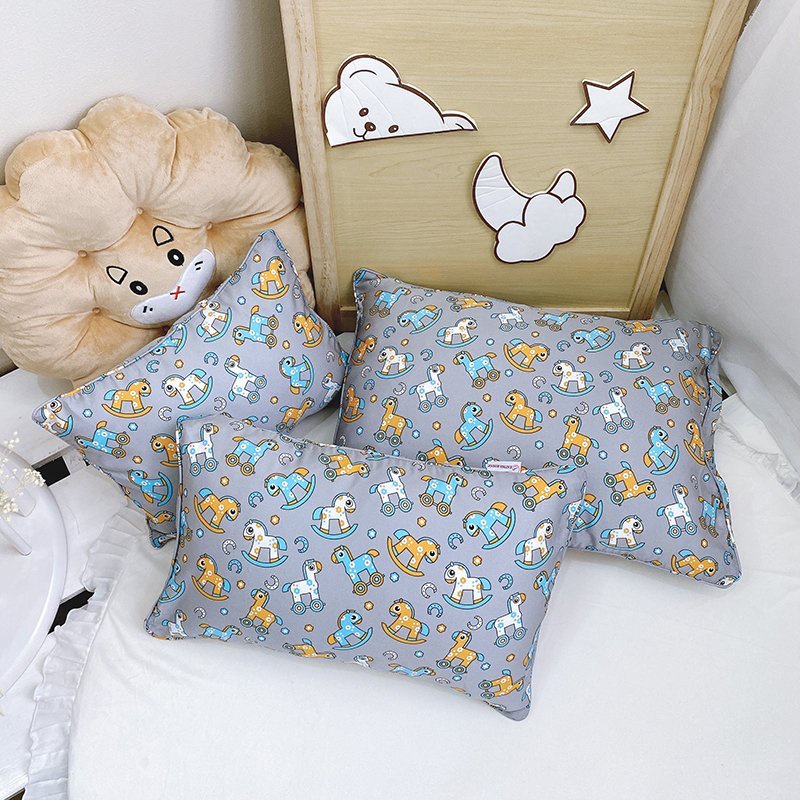 111 Gối KÈM RUỘT Mitu Home cho bé sơ sinh 0-10 tuổi vải Tencel 40s gòn lông vũ, siêu mềm mát, êm, hoạt tiết dễ thương