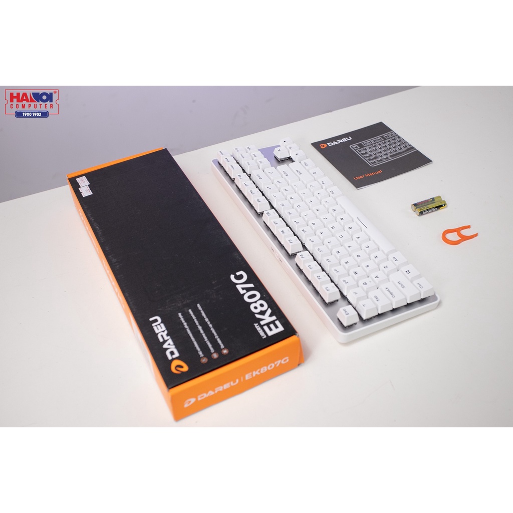 Bàn phím cơ không dây Dareu EK807G trắng - bàn phím cơ giá rẻ mà "khỏe"