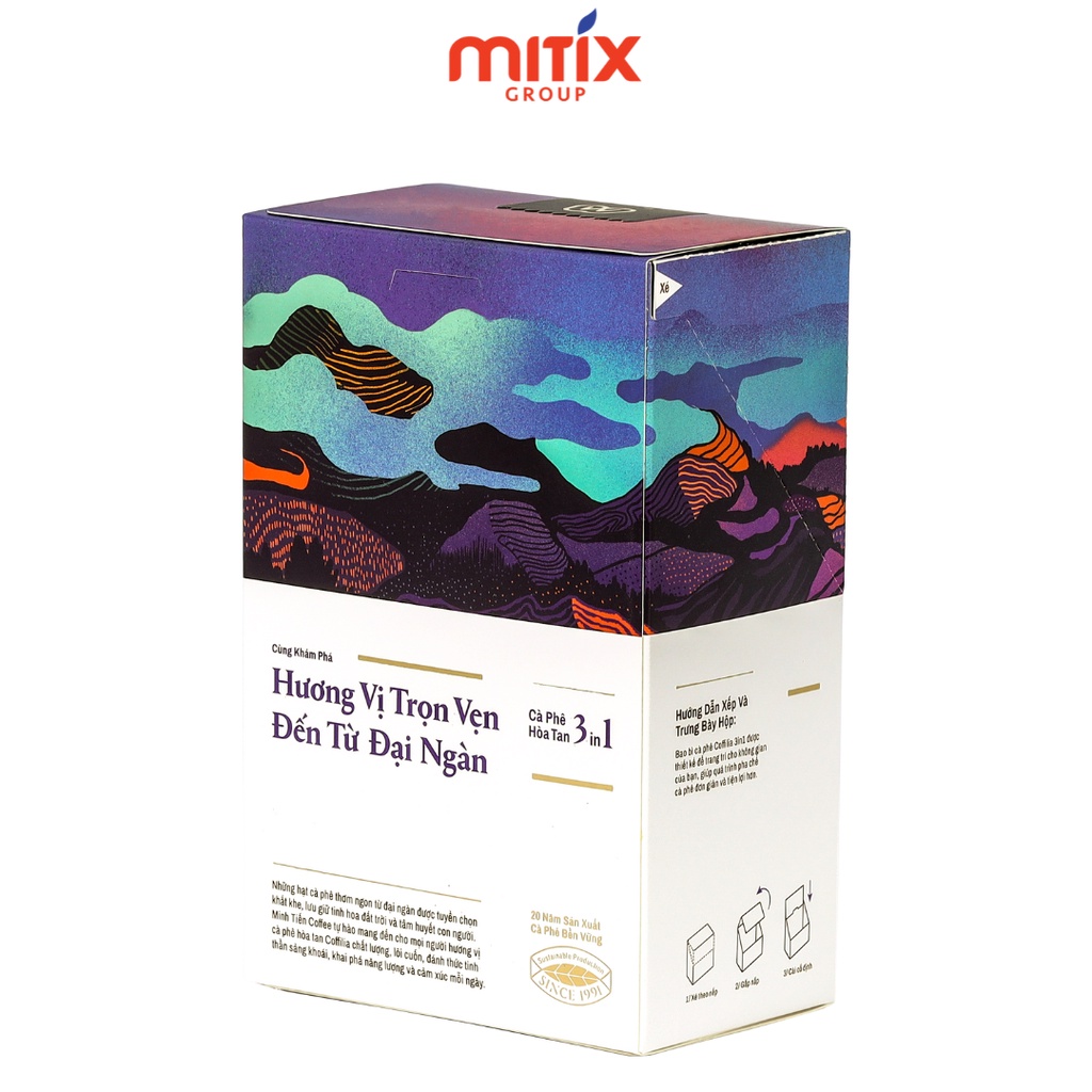 Set Cà phê hòa tan 3in1 Coffilia, gồm 1 hộp 324g vị đậm và 1 hộp 216g vị nhẹ