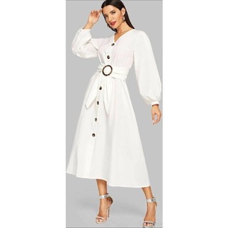 Đầm trắng linen topshop