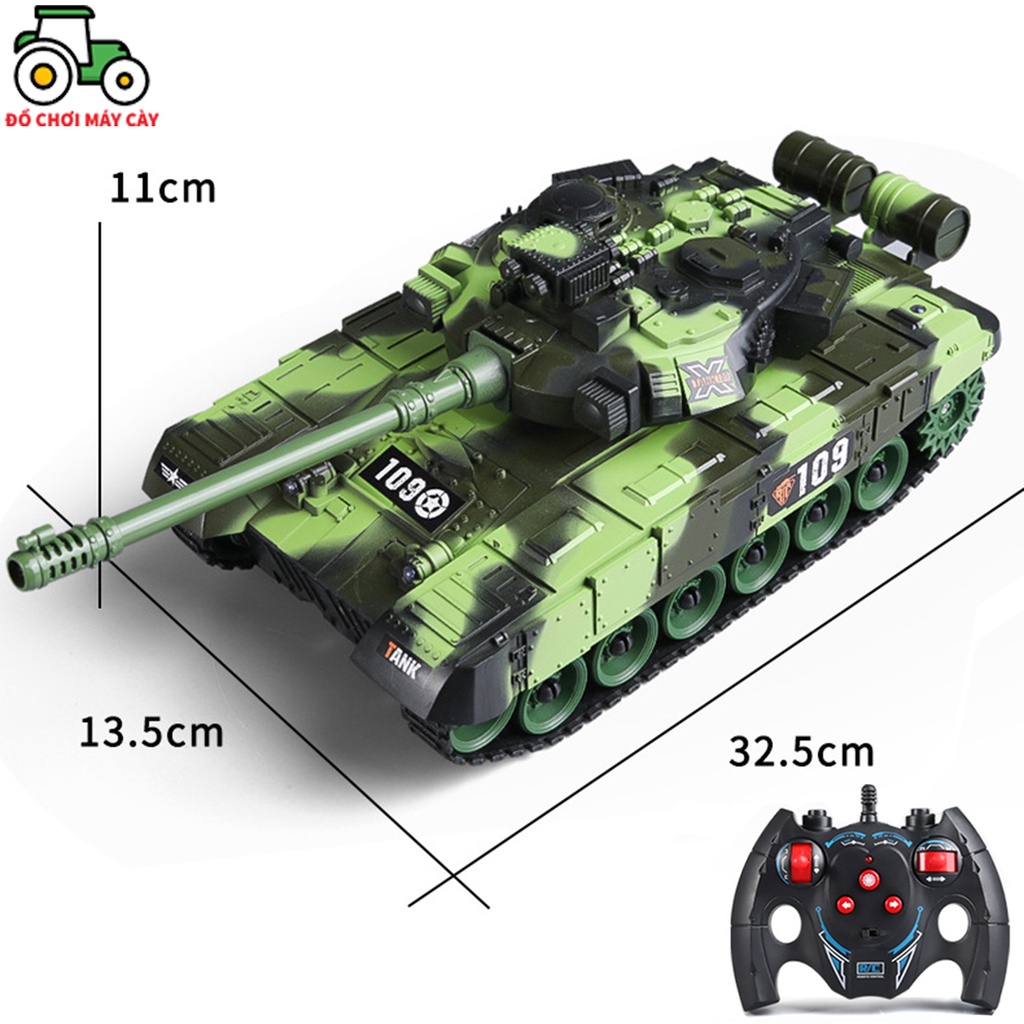 Xe tăng quân sự - Điều khiển từ xa (RC) – có đèn, tiếng nổ máy, tiếng bắn đạn; xe quân đội; XQS02