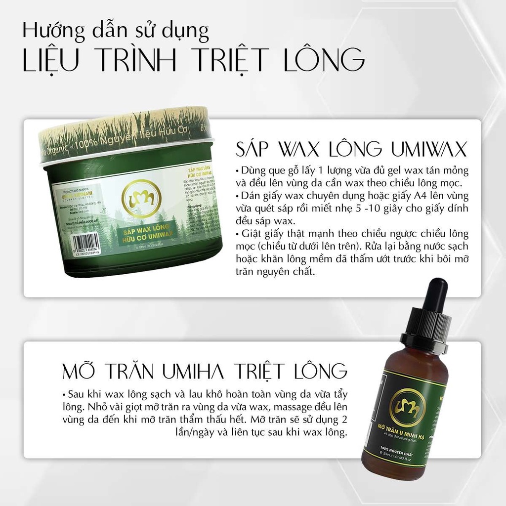 Mỡ trăn triệt lông UMIHA (30ml) - Triệt lông hiệu quả sau khi dùng Kem tẩy lông và Sáp Wax lông