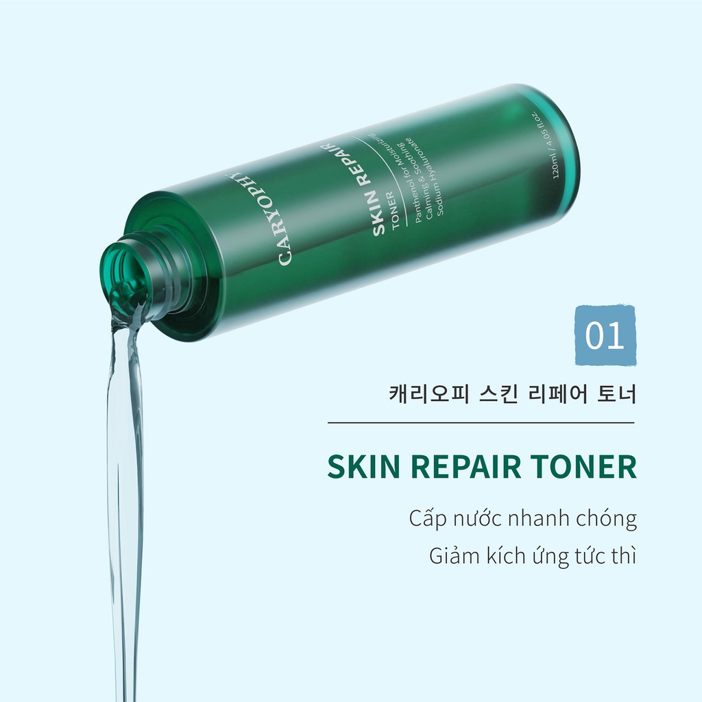 Toner phục hồi da Caryophy Skin Repair không cồn Hàn Quốc 120ml