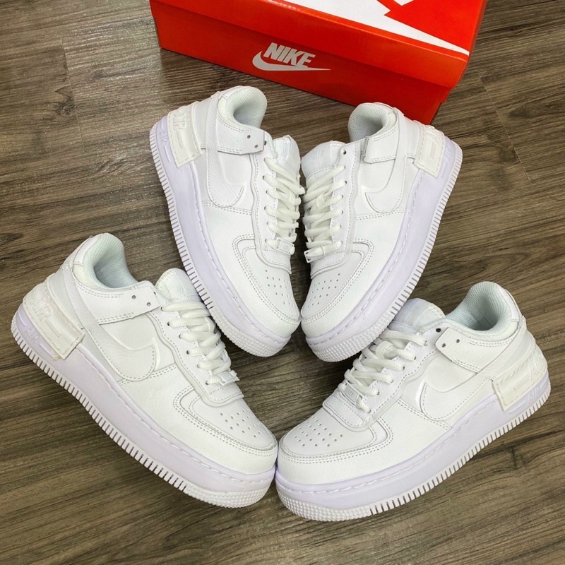 giày thể thao sneaker af1 shadow trắng full, giày sd full trắng cao cấp nam nữ ảnh thật tự chụp
