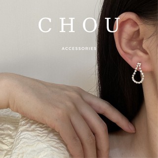 Bông tai, khuyên tai đính đá hình giọt nước | chou accessories |
