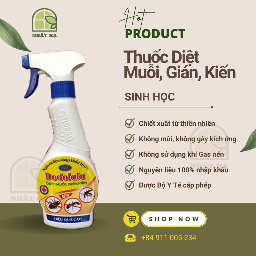 Xịt đuổi muỗi, gián, kiến sinh học DODOLALA, diệt côn trùng hiệu quả, thông minh, an toàn - Nhật Hạ Shop