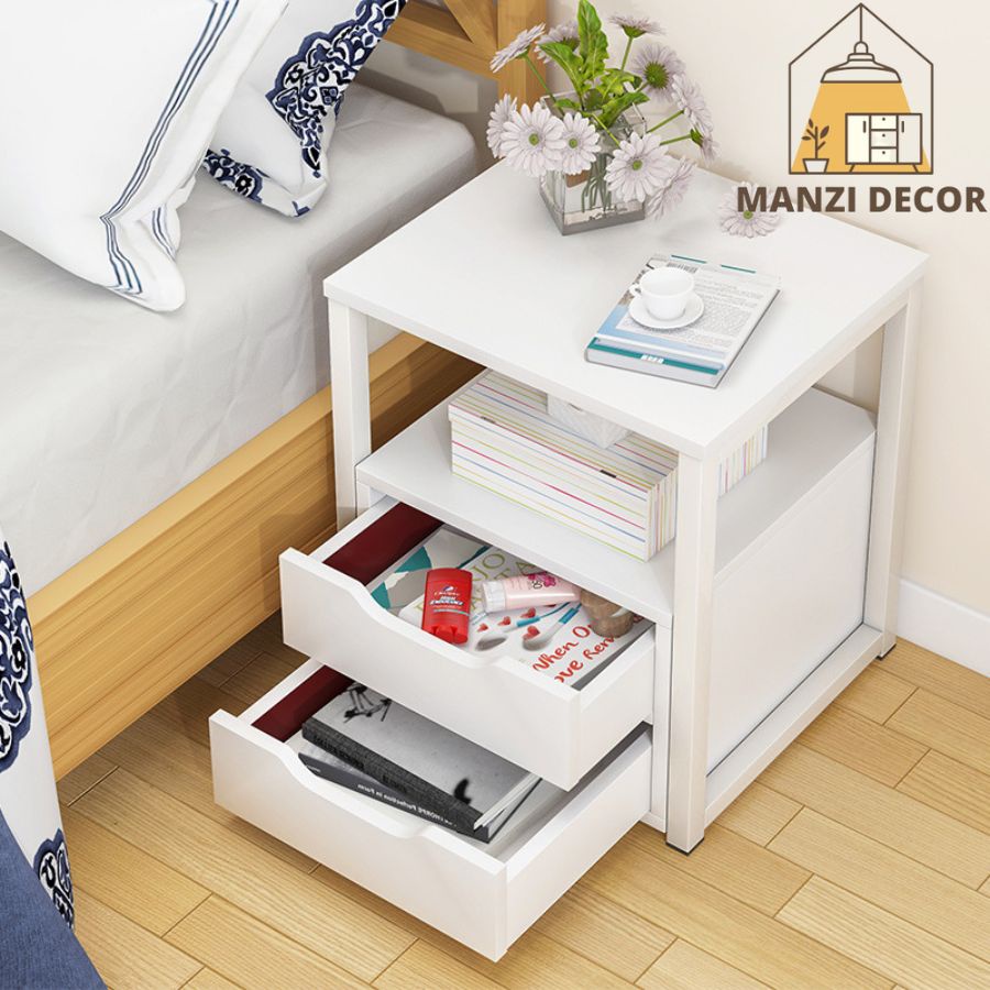 Tủ đầu giường thông minh MANZI DECOR hiện đại mã KDG01 phong cách CHÂU ÂU với 2 tầng rộng rãi - sang trọng
