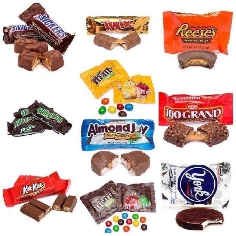 Tách lẻ 15 viên 250 gram Kẹo Socola hỗn hợp 150 viên của Mỹ