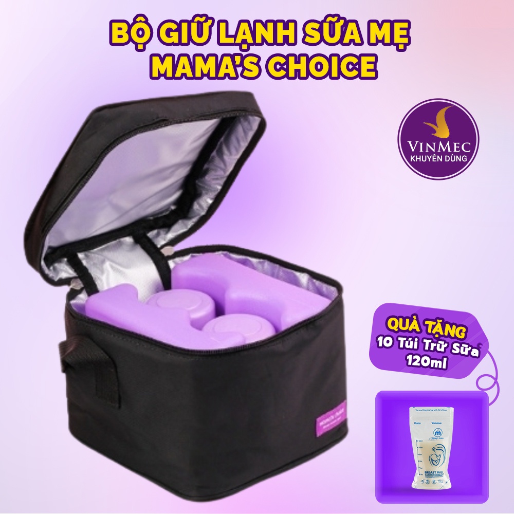 Trọn Bộ Giữ Lạnh Sữa Mẹ Mama’s Choice, Bảo Quản Sữa Mẹ, Đựng và Giữ Ấm Đồ Ăn Cho Bé, Chất Liệu Cao Cấp 4 Lớp Dày Dặn