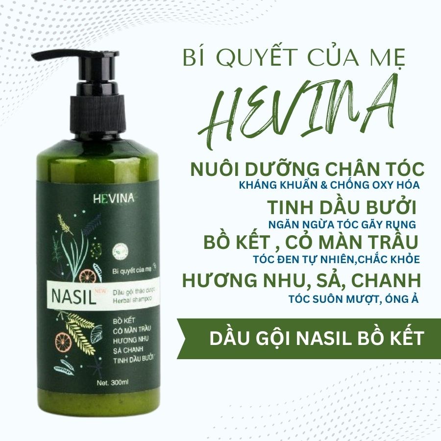 Bộ Dầu Gội Thảo Dược Nasil Bồ Kết Hương Nhu, Làm Mượt Và Dầy Tóc, Kích Thích Mọc Tóc, Giảm Gẫy Rụng