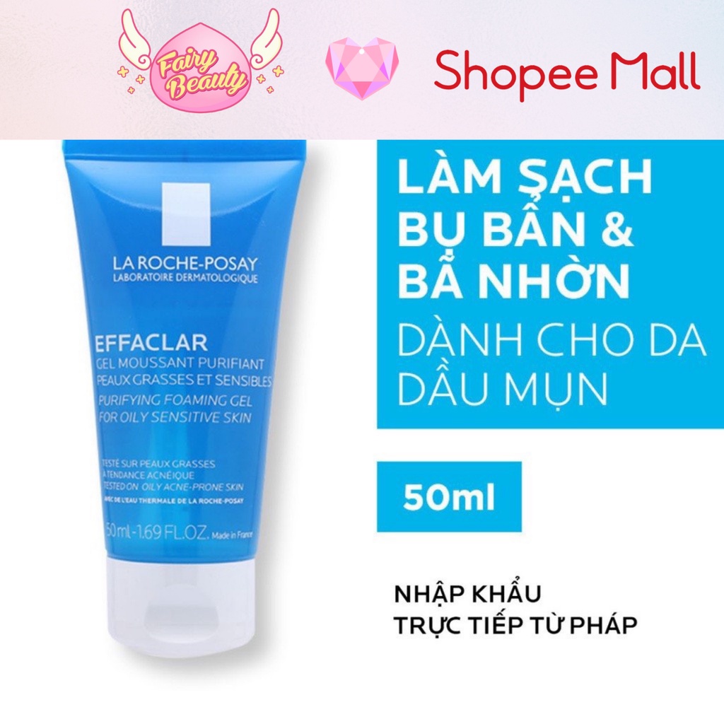 [LA ROCHE-POSAY] Gel Rửa Mặt Tạo Bọt Ngăn Ngừa Mụn & Kiểm Soát Dầu Tối Ưu Effaclar Purifying Foaming Gel 400/200/50/15ml