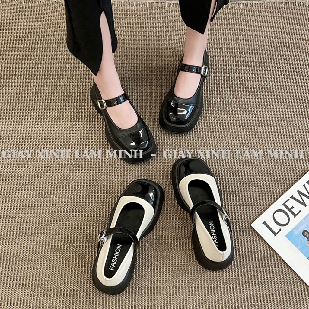 Giày Nữ MaryJane Nâng Đế - Giày Đốc Nữ Lolita Đế Bánh Mì Da Mềm Siêu Xinh 467