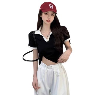 áo croptop cổ polo tay ngắn trẻ trung