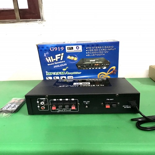 Ampli karaoke mini g919 bluetooth hát karaoke CHẠY ĐIỆN 12V VÀ 220V