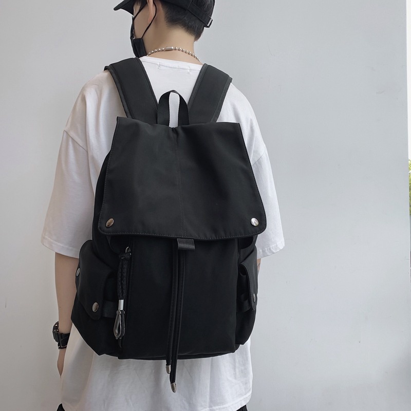 Balo HALY  nam nữ vải da PU Hàn Quốc phong cách đơn giản , balo đi học đi chơi, đựng vừa laptop