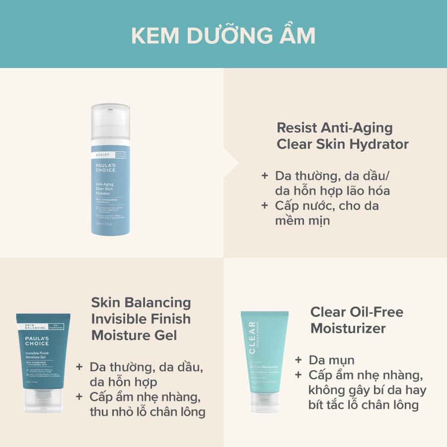 [PAULA'S CHOICE] Gel Dưỡng Ẩm Da Dầu Và Thu Nhỏ Lỗ Chân Lông Skin Balancing Invisible Finish Moisture Gel 60ml (Mã 3400)