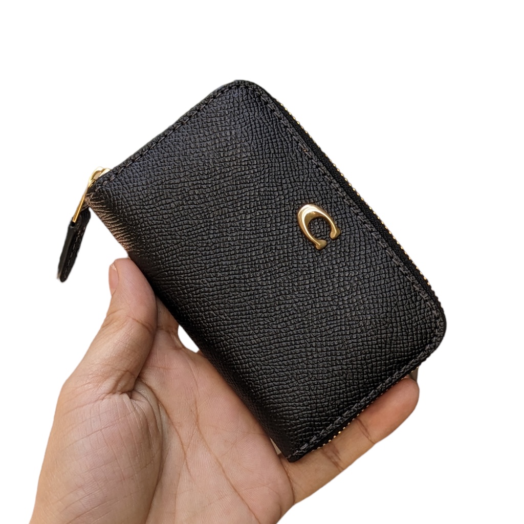 COACH SMALL ZIP AROUND CARD CASE WALLET Coach C6723 đen