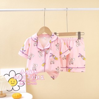 Pijama QiQi Chất Thun Cotton Vải Đẹp Mềm Cho Bé Gái size 90-130(12-25kg)