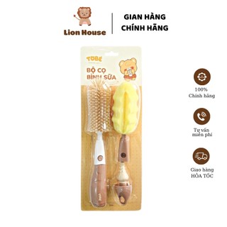 Set cọ bình sữa mút silicon Tobe cho bé