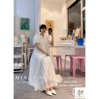 Váy maxi dập ly 4 màu