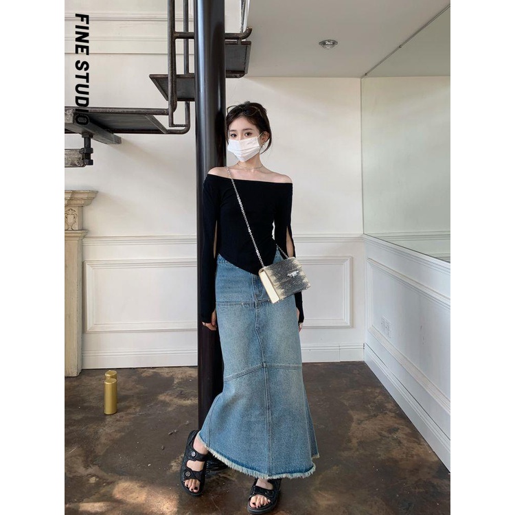 Áo Thun Nữ Dài Tay Lệch Vai Phong Cách Hàn Quốc Thời Trang