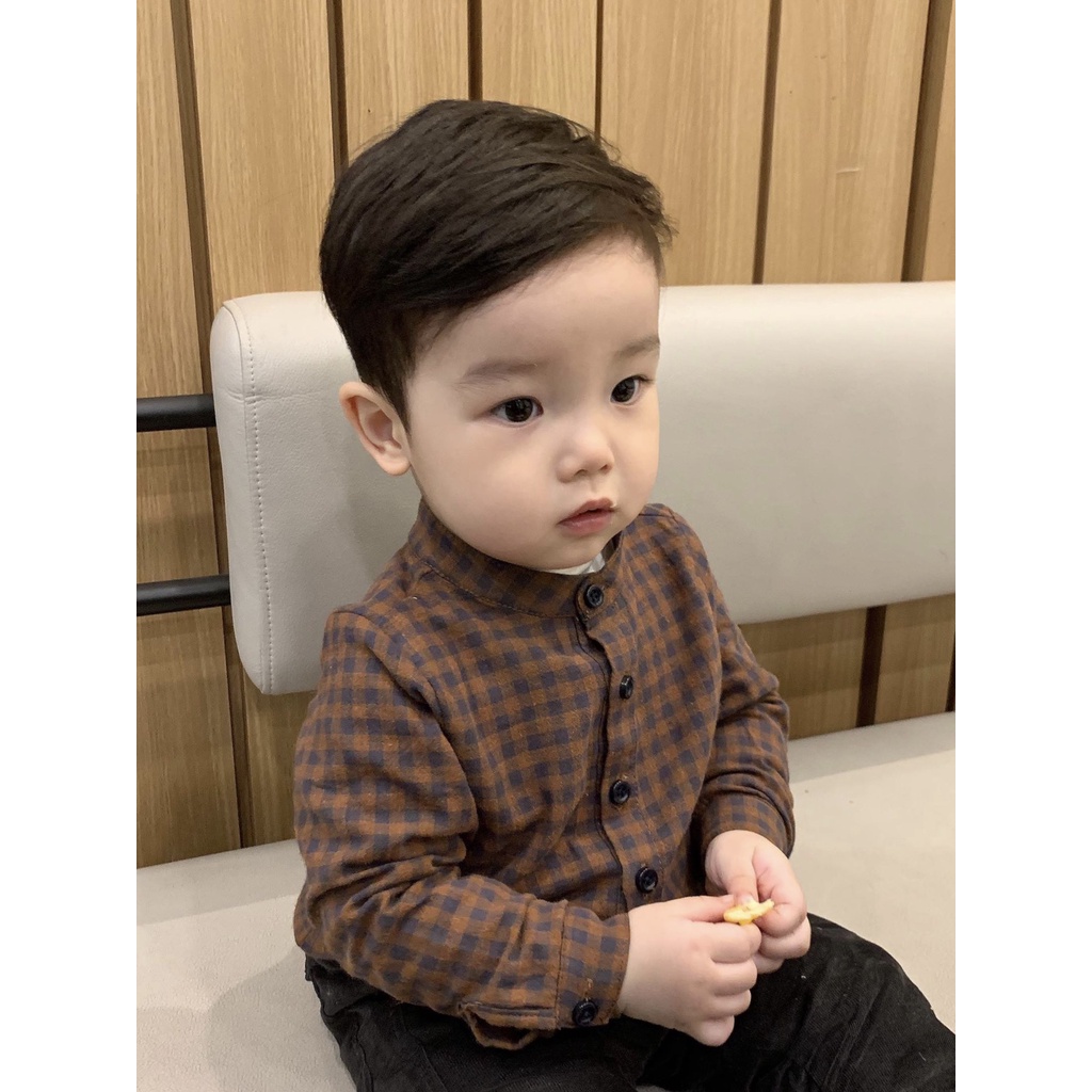 Áo Sơ Mi Cotton Bé Trai Macro & Micro Long Sleeve Shirt