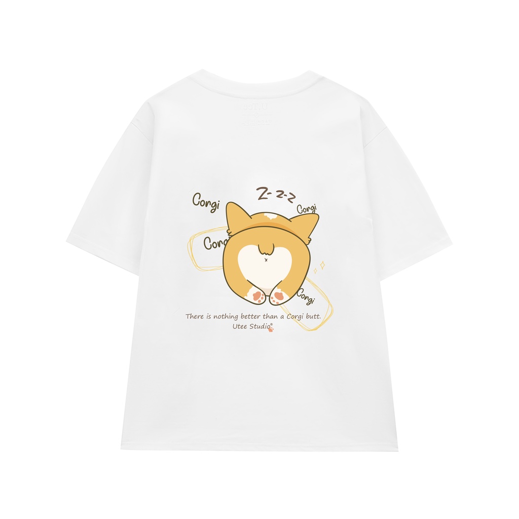 Áo Thun Cổ Tròn Cotton 100% Bé Corgi  Z-Z-Z Siêu Đáng Yêu