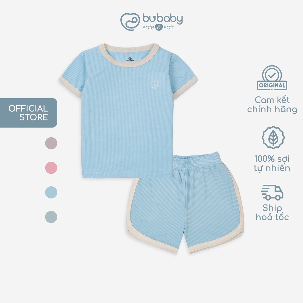 Bộ Quần Áo Hè cho bé, Bộ Cộc Cho Bé vải Sợi Gỗ Sồi Molist BU Baby, Bộ Cộc BU Chính Hãng BMD130403