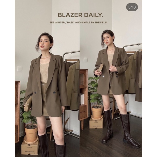 390 ÁO BLAZER 2 CÚC NGANG DÀI TAY