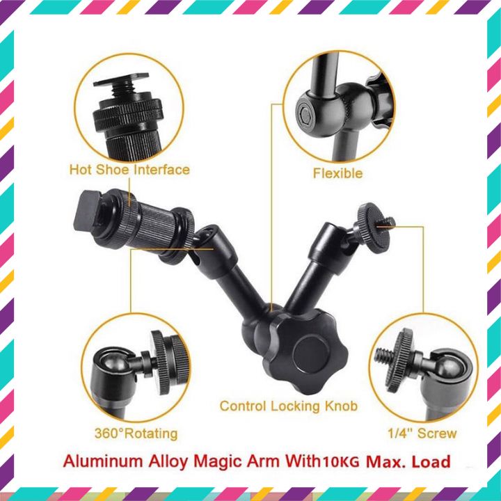 Magic Arm - Kẹp Càng Cua, Khớp Nối Dài 7 Inch, 11 Inch Hỗ Trợ Quay Phim, Chụp Hình