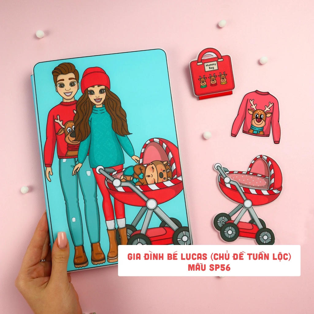 Ngôi Nhà Búp Bê Bằng Giấy - Gia Đình Bé Lucas (Chủ Đề Tuần Lộc) - Mẫu SP56