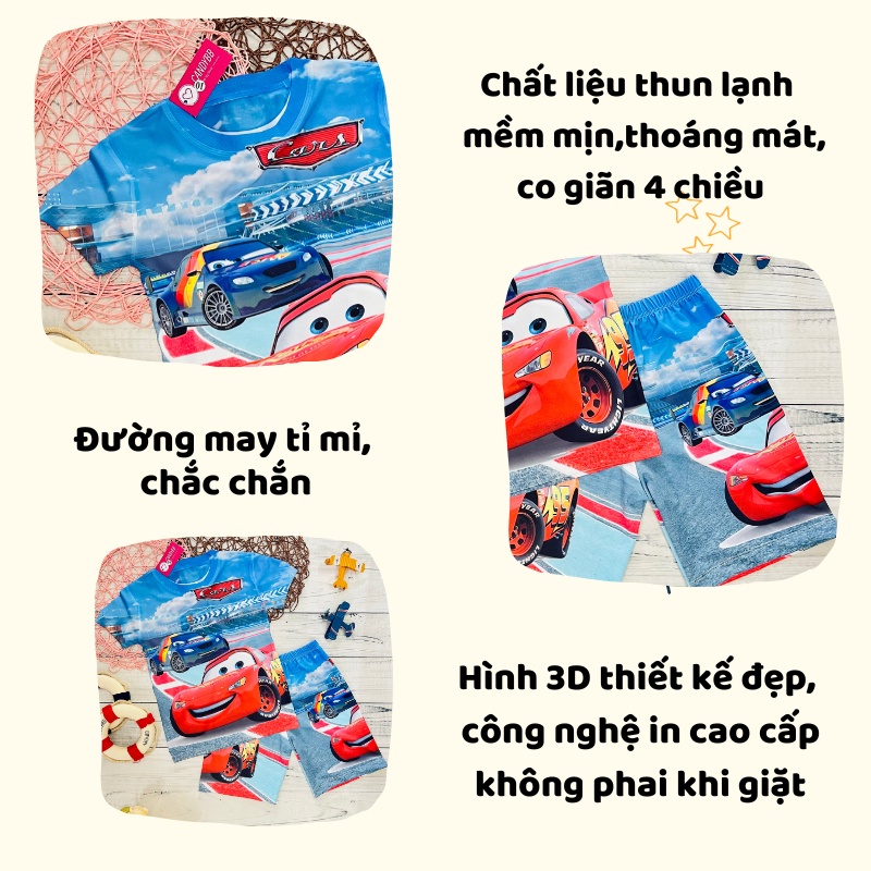 Bộ Thun lạnh xe Cars bé trai
