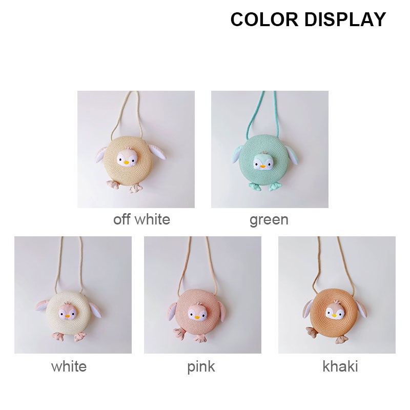 Bololo Túi Cói Đeo Chéo Phối Khóa Kéo Họa Tiết Hoạt Hình Thời Trang Mùa Hè Cho Trẻ Em