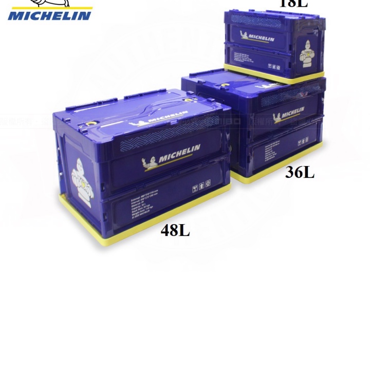 Thùng lưu trữ gấp gọn trên ô tô Michelin (Pháp) - thùng đựng đồ trên xe hơi có nắp đậy an toàn với nhiều kích thước (18L