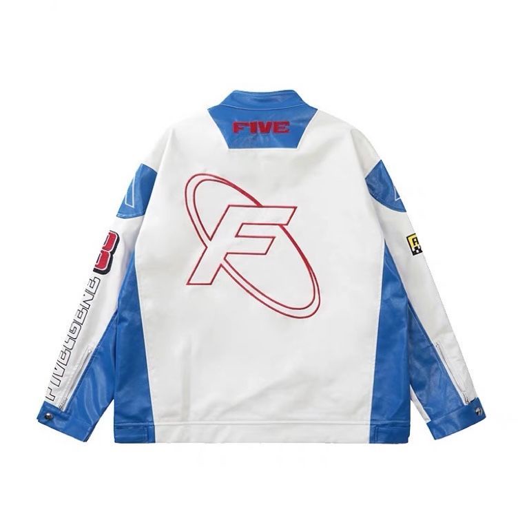 * * O kho c da th i trang * Áo Khoác Bóng Chày da Thêu Chữ Cổ Đứng Phong Cách Retro Mỹ Cho Nam Nữ