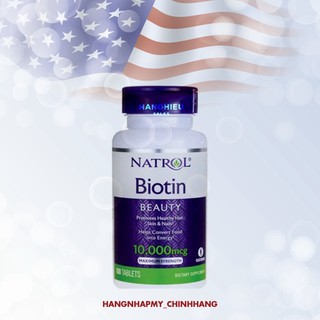 Viên Uống Hỗ Trợ Mọc Tóc Và Chống Rụng Tóc Natrol Biotin Beauty 10,000mcg Hộp 100 Viên