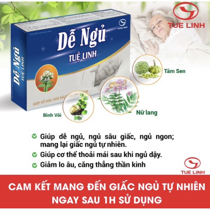Dễ Ngủ Tuệ Linh_ mang lại giấc ngủ tự nhiên, giúp cơ thể thoải mái sau khi ngủ dậy, ko phụ thuộc vào t.h.u.ố.c