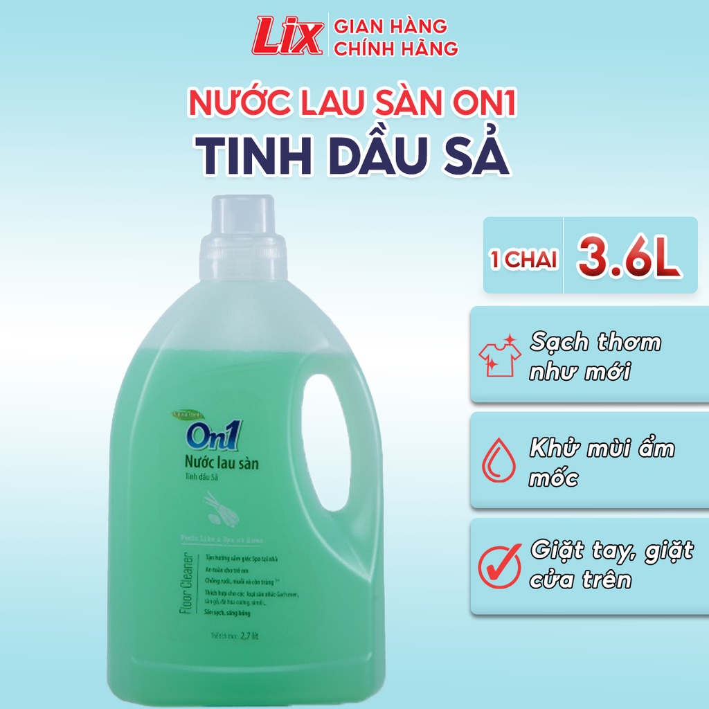 Nước lau sàn On1 tinh dầu Sả 3,6L LC301 sàn sạch, sáng bóng