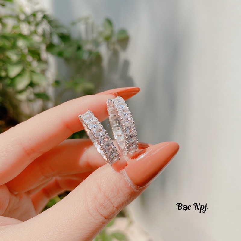 Nhẫn Full đá BNP ovan mới , DÀY DẶN chuẩn bạc